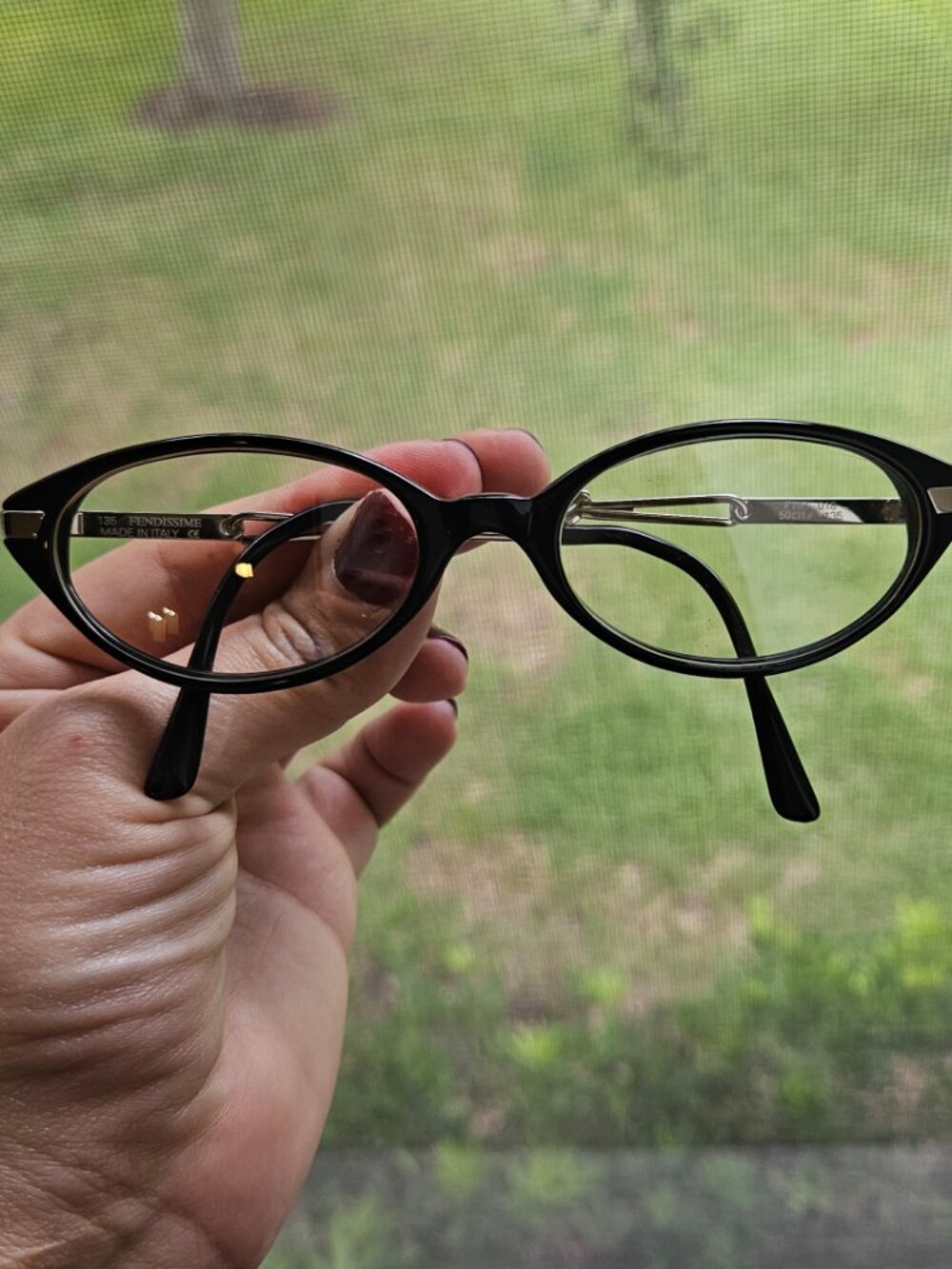Vintage Fendissime by Fendi Black & Silver Glasses Made in Italy